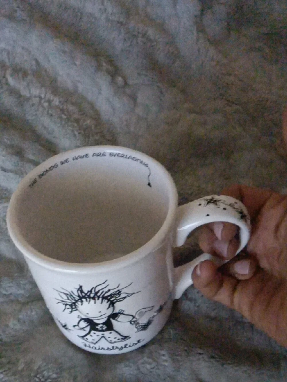 Hairstylist White Ceramic Mug - Cute Black Illustration